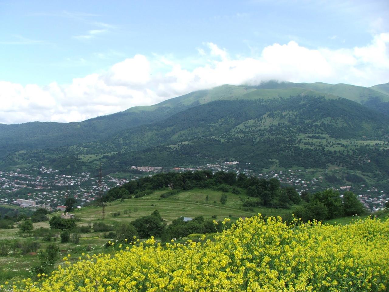 Green mountain landscape above Dilijan in Armenia