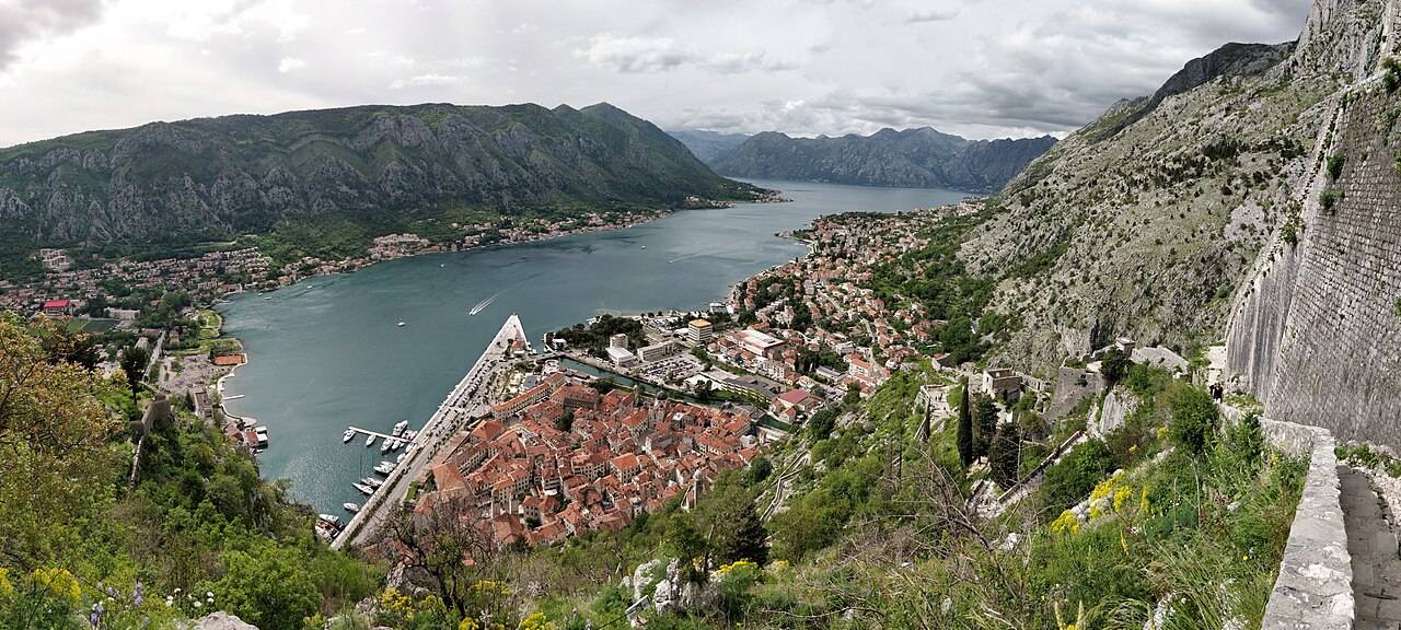 View over Kotor Old Town, the city walls and the Bay of Kotor